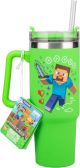 Paladone Minecraft Steve & Creeper 900 ML Officially Licensed Tumbler Travel Cup With Straw